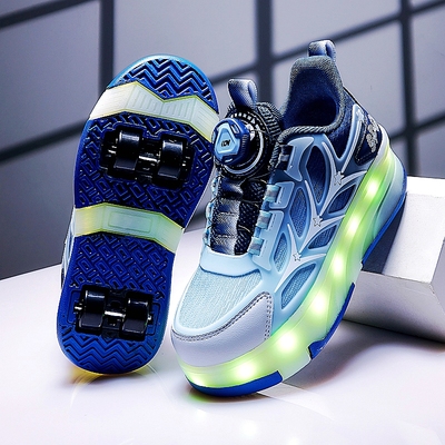 抖音爆款四轮暴走鞋可滑可走