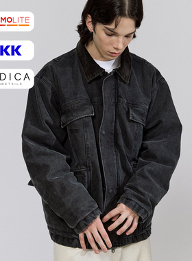 TBALLER 2024新款多口袋水洗夹克外套男潮牌夹棉日系工装复古做旧