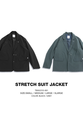 TBALLER 2025新款休闲西服外套夹克男潮牌日系通勤防泼水四面弹