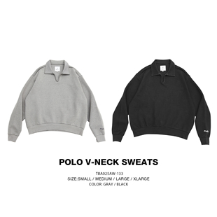 卫衣男潮牌日系翻领boxy太空棉 空气层P0L0长袖 TBALLER 2025新款