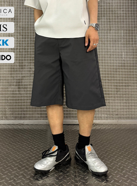 TBALLER 2025新款六分短裤男潮牌日系直筒过膝立体剪裁cleanfit