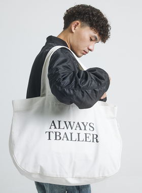 TBALLER 2023新款大容量托特帆布包单肩日系复古印花通勤cleanfit
