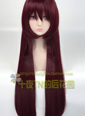十夜TN 酒红色暗红色FATE师匠斯卡哈本子COS假发 已修好