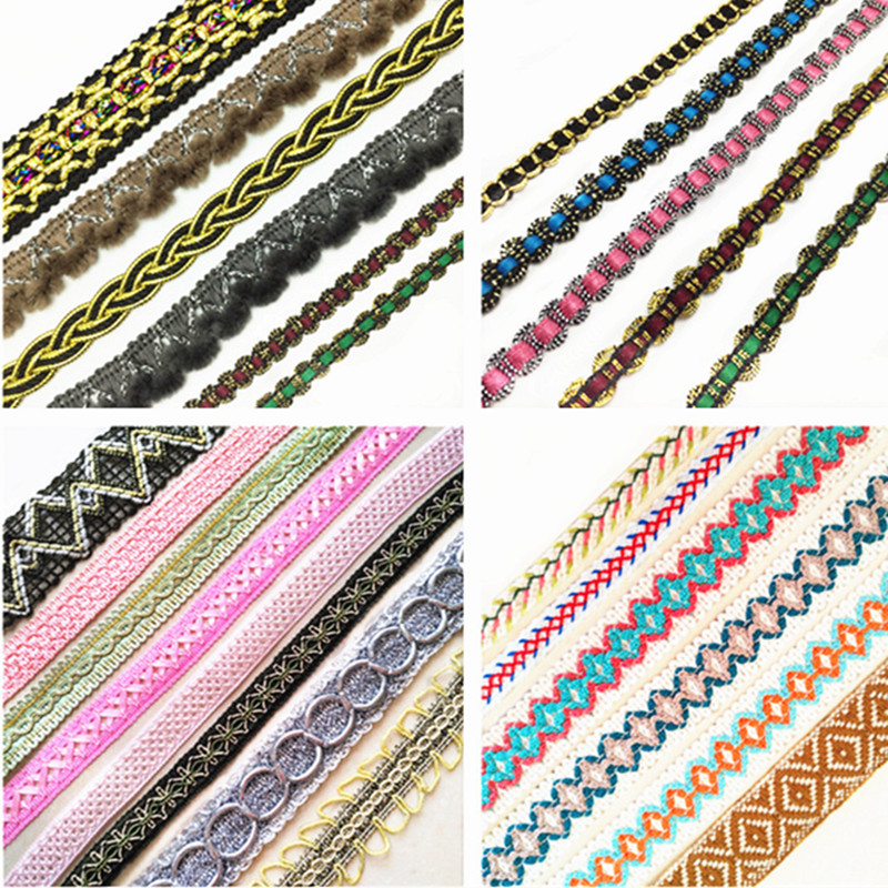 枣红绿色金黄色蜈蚣辫子花边绳子辅料 灰色棕色短毛绒流苏DIY装饰