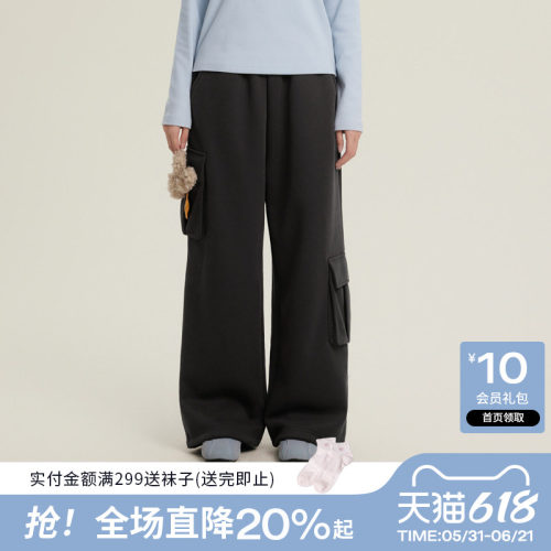 加绒宽松潮酷工装休闲裤