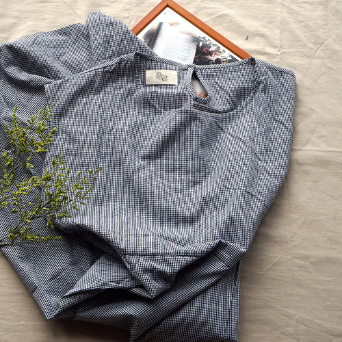 奈己两人出品 | 简兮 | 肌理泡泡感 夏季小格子长款连衣裙