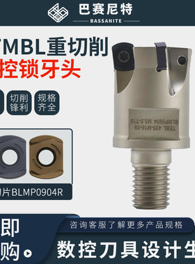 TFMBL锁牙式刀头深腔加工快进给开粗 LMP0904R刀片 钨钢抗震刀杆