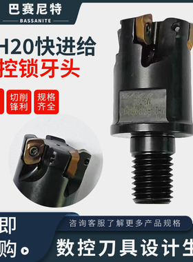 MH20锁牙式铣刀头MH20060320加工中心可换式螺纹头配钨钢抗震刀杆