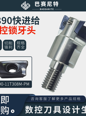 R390锁牙式刀头螺纹抗震杆配R390-11T308M-PM/PL530光刀方肩加工
