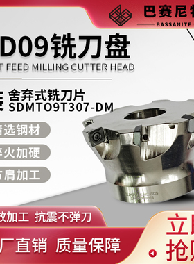 SD09舍弃铣刀盘CNC抗震加硬淬火刀杆BT刀柄SDMTO9T307-DM四角刀粒
