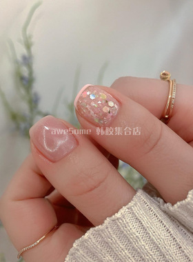 桃之夭夭*Blooming Season* BEVLAH 韩国ins美甲春花瓣亮片甲油胶
