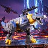 酷变宝变形儿童玩具模型G1钢索恐龙枪威震荡波拼装 版 金刚机器人