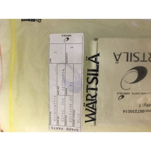 WARTSILA 6L20 007230014  MICRO SWITCH BZE7-2RN-PG 全新