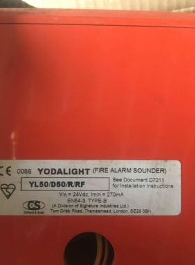 CLIFFORD SNELL YODALIGHT  YL50/D50/R/RF FIRE ALARM SOUNDER