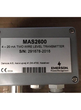 EMERSON 4-20MA TWO WIRE LEVEL TRANSMITTER MAS2600全新议价