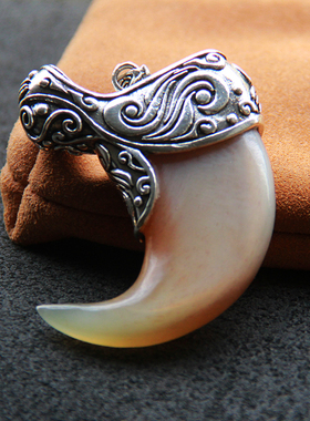 爪子吊坠生日礼物老羊角精细打磨