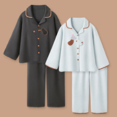 狗粮派送 情侣睡衣女生春秋纯棉长袖 套装 可外穿小狗男士 家居服