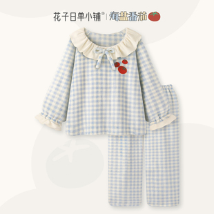 家居服 2025新款 〖海盐番茄〗睡衣冬女款 甜美保暖法兰绒加厚套装