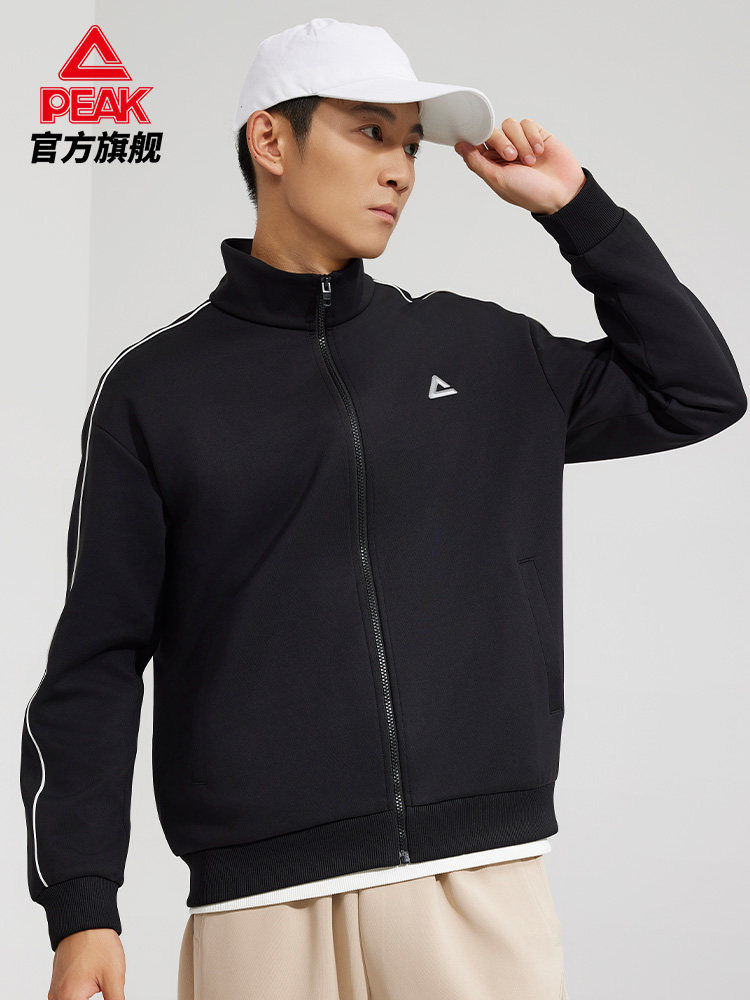 [우 레이와 같은 스타일] 가을 겨울 남성용 피크 니트 스포츠 캐주얼 재킷 따뜻하고 방풍 심플하고 활용도가 높은 여성용 상의