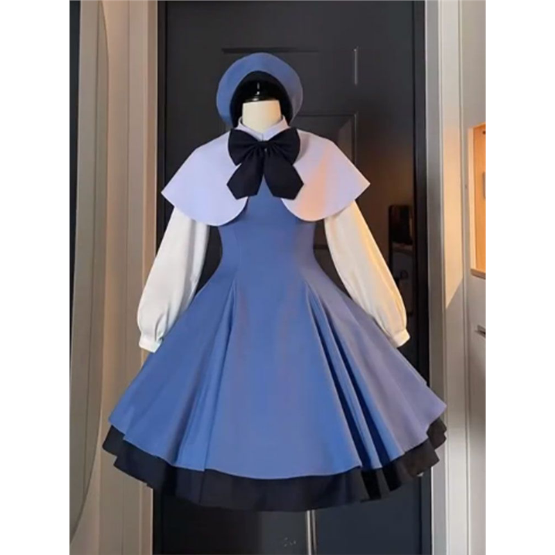 知世日系lolita优雅披肩裙套装