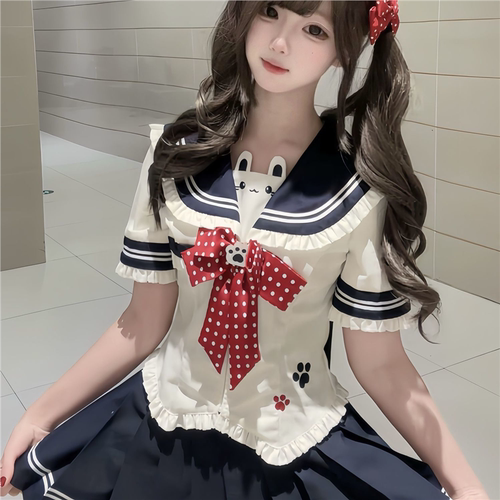 悠妮幻境日系女水手服百褶收腰
