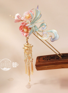 蚕丝非遗缠花发簪古风汉服发饰