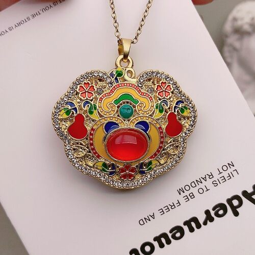 红玛瑙项链玉髓吊坠石时尚