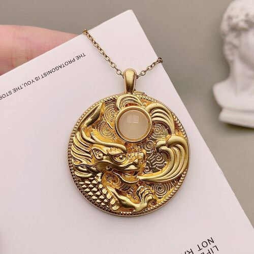 真品白玛瑙吊坠玉髓项链石
