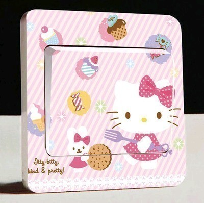 hello kitty插座装饰开关贴现代简约墙贴插座贴贴纸卧室贴画自粘