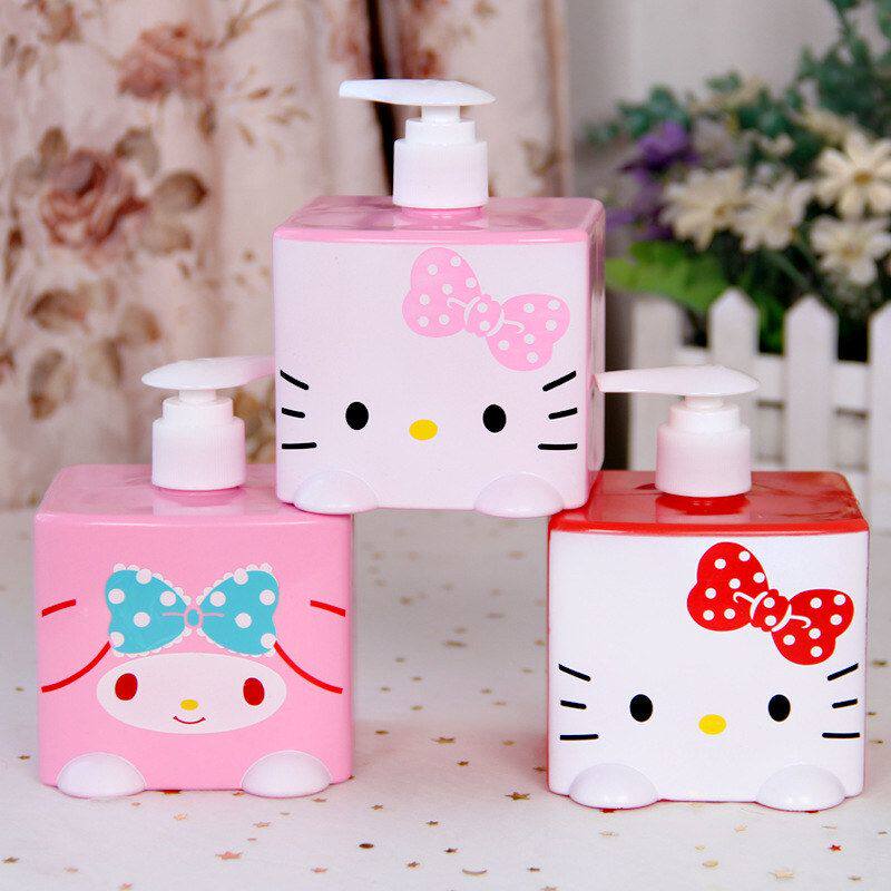 卡通猫可爱小喷壶喷雾洗发水乳液瓶化妆便携酒精大容量按压式空瓶