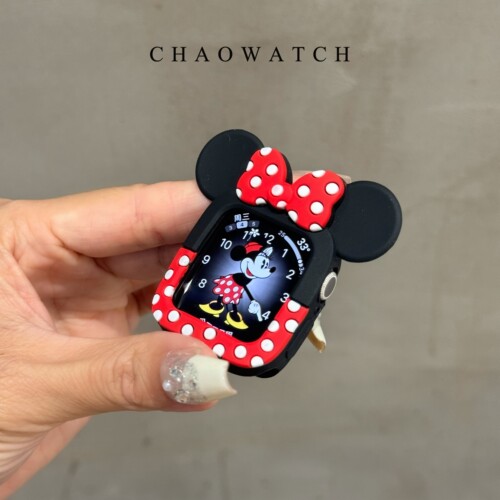 适用苹果手表s11保护壳apple迪士尼米妮iwatch109876代se女款软壳