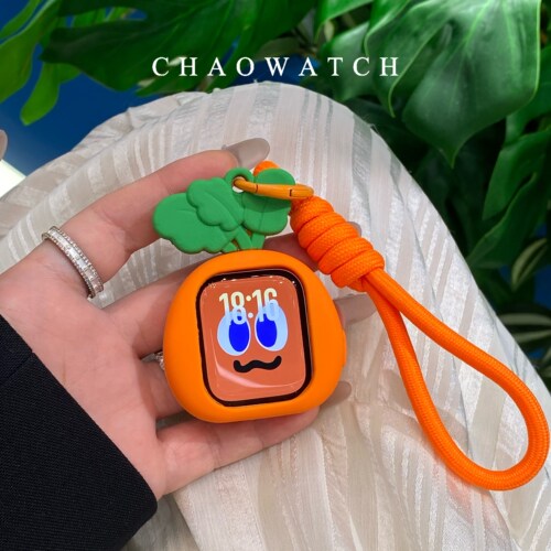 胡萝卜挂绳式适用于苹果手表s11保护壳iwatchs9876s10代se软套女