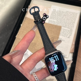 骨头kitty扣皮质适用于苹果手表表带s11代apple女iwatch109876se