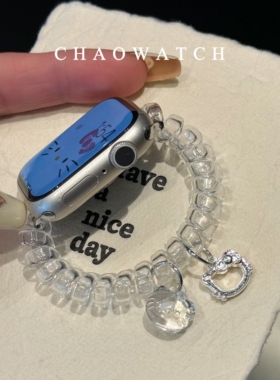 电话绳kt猫头适用于苹果手表表带s11代apple女款iwatch109876se夏