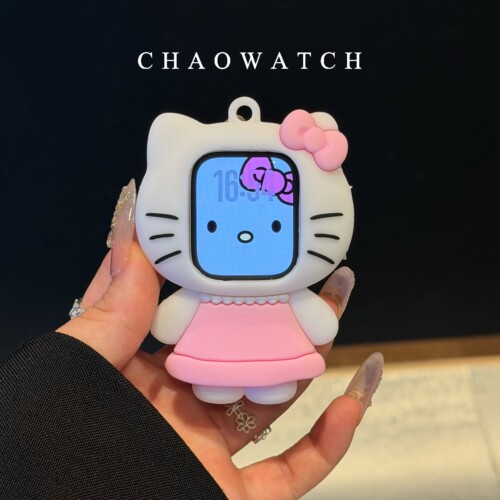 粉裙kitty挂绳式适用于苹果手表s11保护壳iwatchs9876s10代se软套
