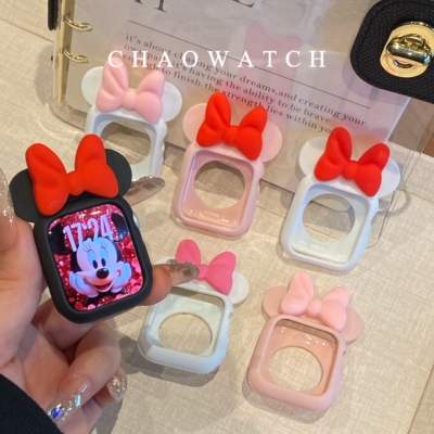米妮迪士尼适用于苹果手表s11保护壳iwatchs9876s10代se女保护套