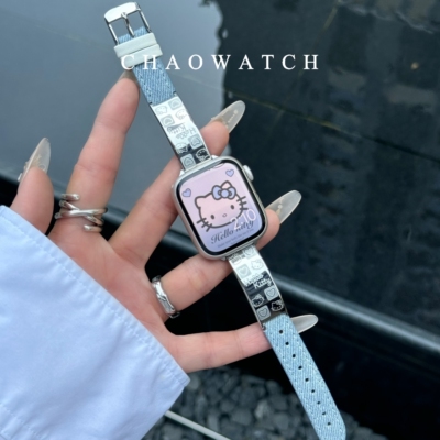 kt猫金属拼皮iwatch9s10代手表带