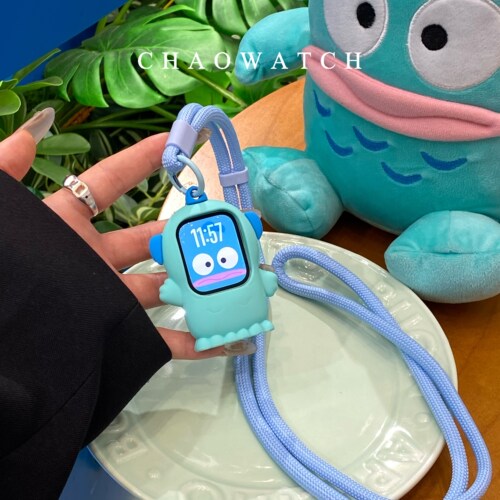 丑鱼挂绳式适用于苹果手表s11保护壳iwatchs9876s10代se软套女款