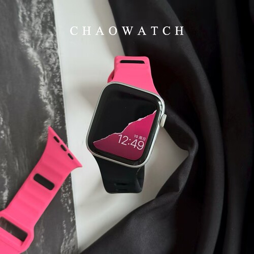 歪斜纹单钉适用于苹果手表表带s11代apple男女iwatch109876硅胶se