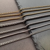 素链配链可穿吊坠钛钢项链不锈钢叠戴简约日常百搭可替换配饰裸链