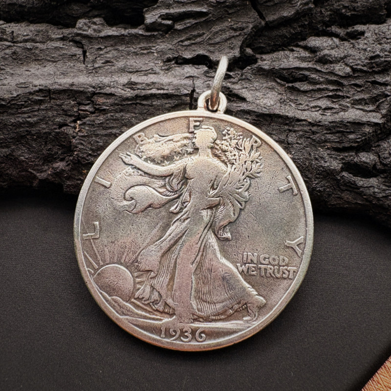 美国行走女神银币吊坠复古风项链配饰项坠欧美风小众收藏纪念礼物