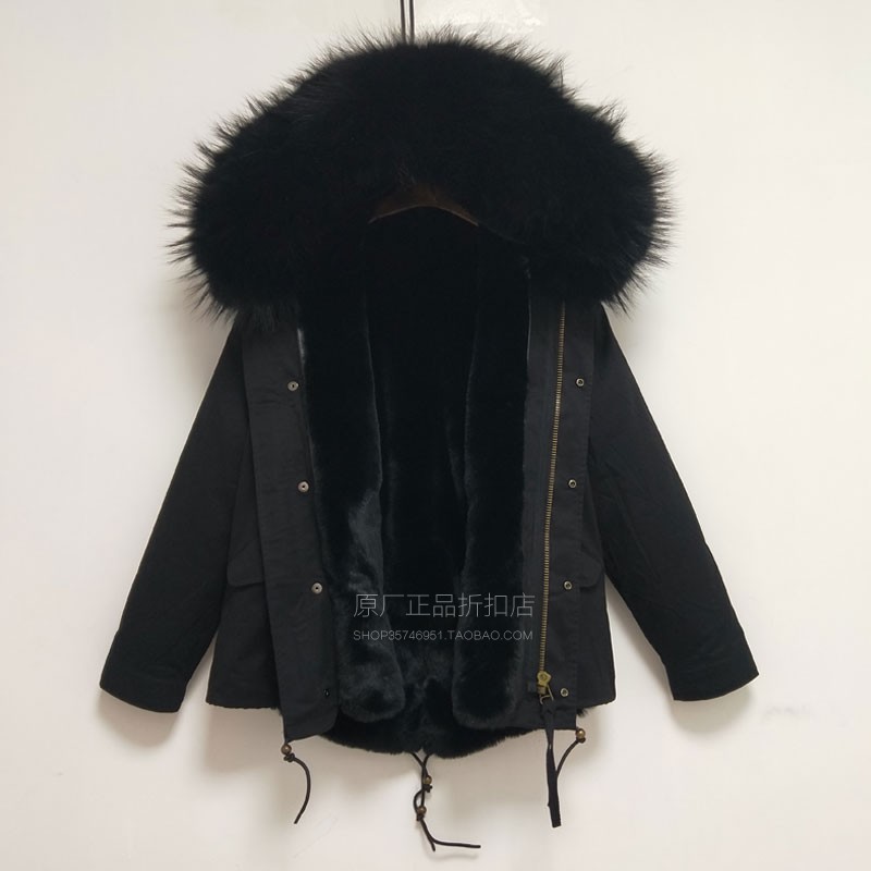 潮牌冬黑色长款大码短款男士棉服