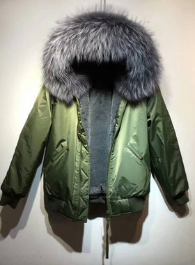 冬季大毛领可拆卸棒球服潮流新品