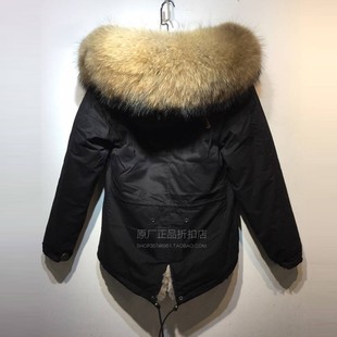 棉服短款 大码 黑色派克服貉子大毛领加厚绒皮草外套冬 男士 潮牌长款