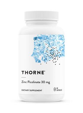 美国Thorne Research Zinc吡啶甲酸锌补锌免疫力 30mg 60粒