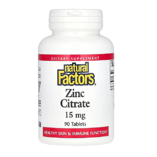 美国Natural Factors柠檬酸锌片 免疫力 90片