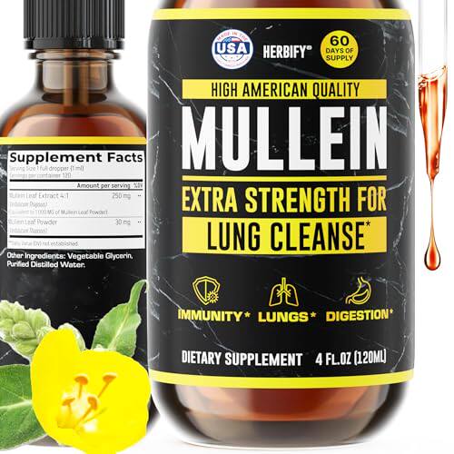现货美国HERBIFY mullein毛蕊花滴剂肺部清洁免疫支持呼吸排毒