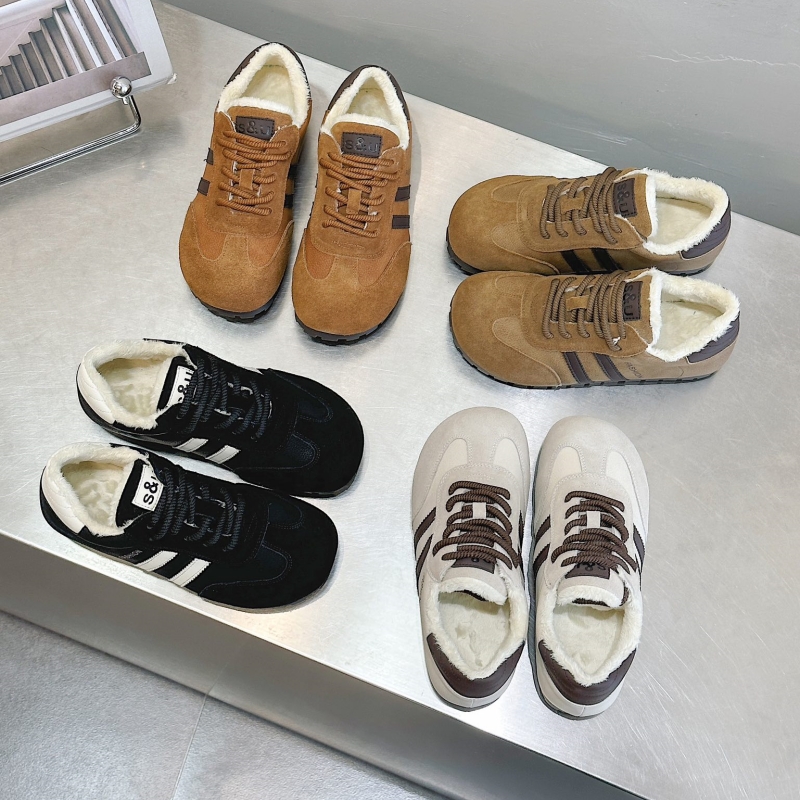 真皮牛皮!商场撤柜断码清仓女鞋德迅加绒软底平底百搭舒适55919