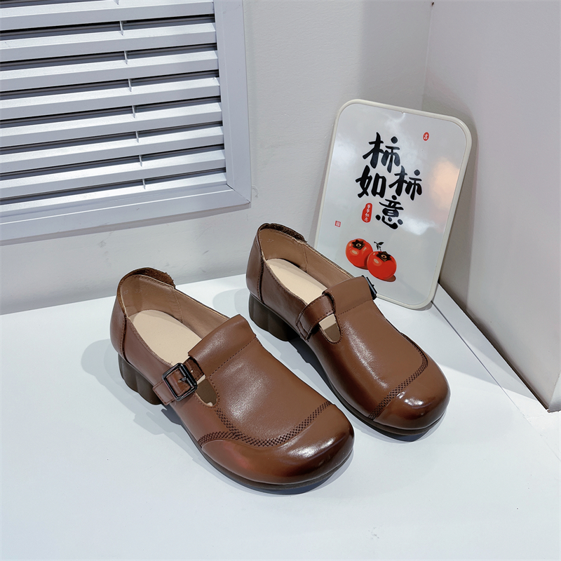 真皮牛皮！撤柜断码清仓女单鞋妈妈鞋系带软底舒适百搭浅口20918