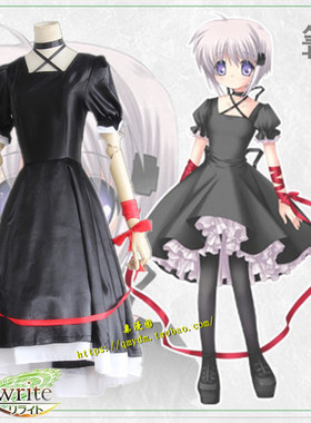 日本动漫rewrite键小篝cos服cosply服装女cosplay可爱黑色洛丽塔